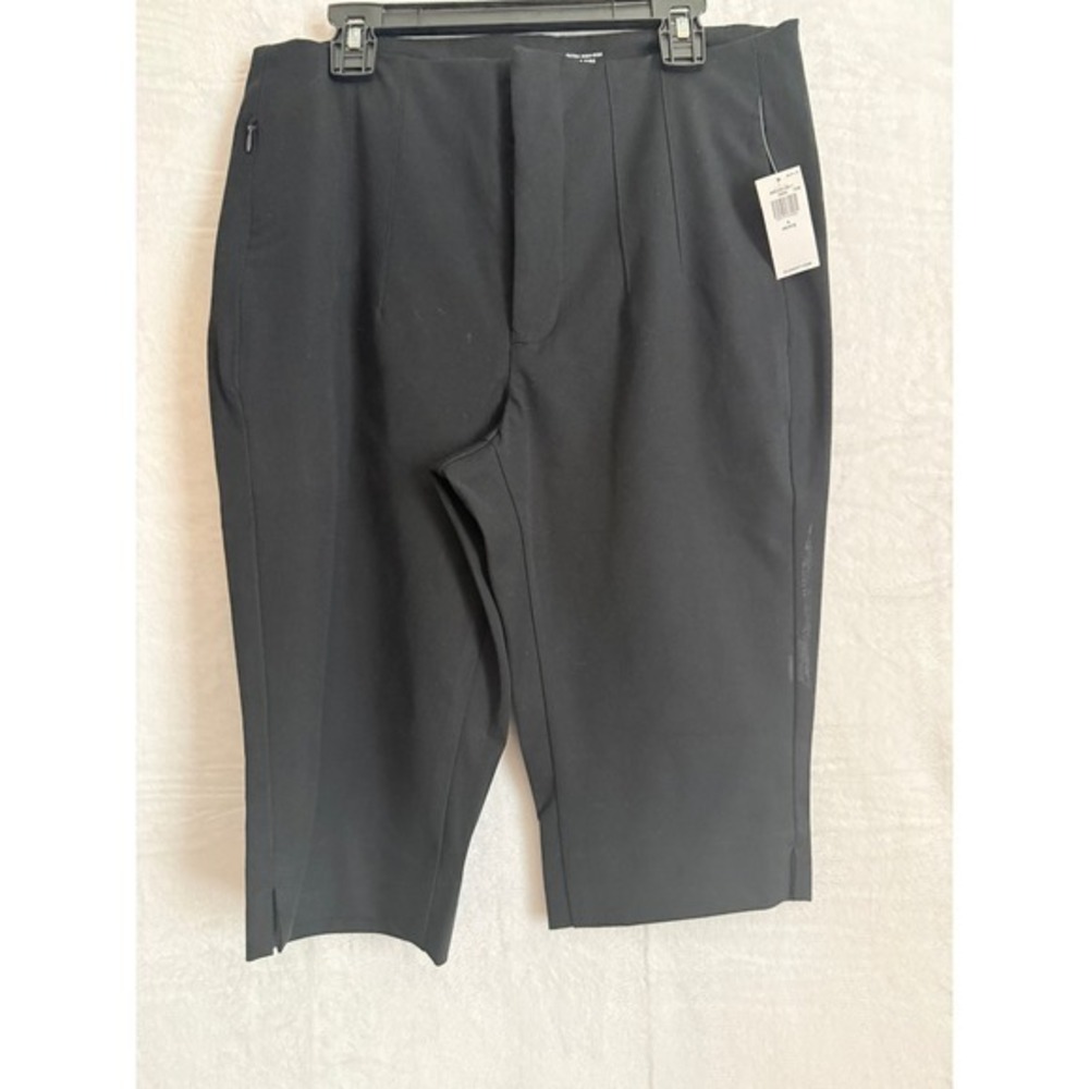 Old Navy Womens Black Capri Pants Size 8 Petite High Rise Cropped Leg Zipper NWT